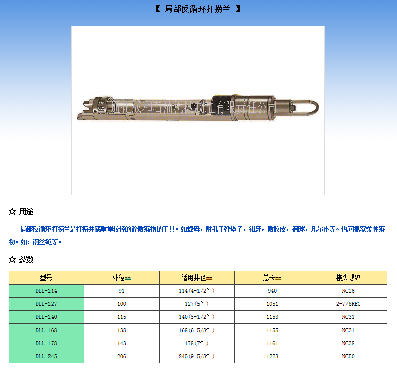 局部反循環(huán)打撈蘭